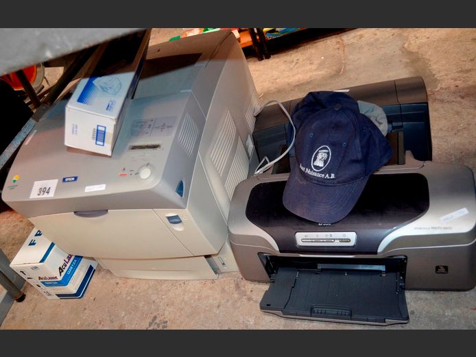 LOT OF 3 PRINTERS: 2 x EPSON & 1 x HP [Switch on, untested further]