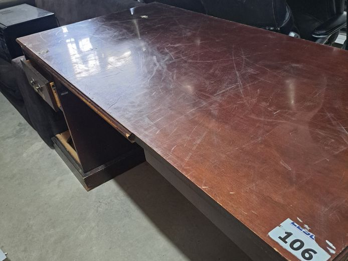 Long Office Desk Dark brown 