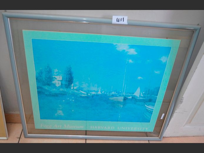 FRAMED PRINT UNDER GLASS "YACHTS", 70.5 x 52.5cm