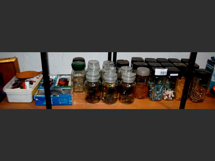 JOB LOT: ASSORTED FASTENERS IN JARS