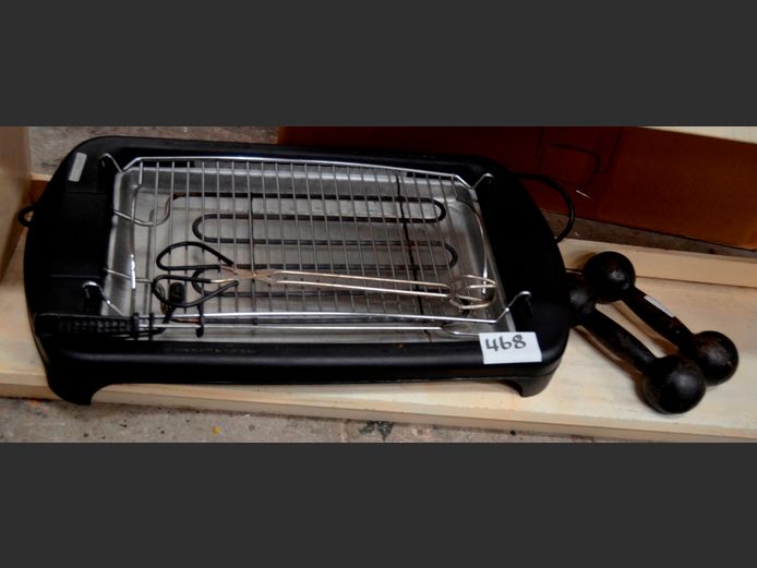 ESTIA INDOOR GRILL [Untested] & PAIR DUMBBELLS