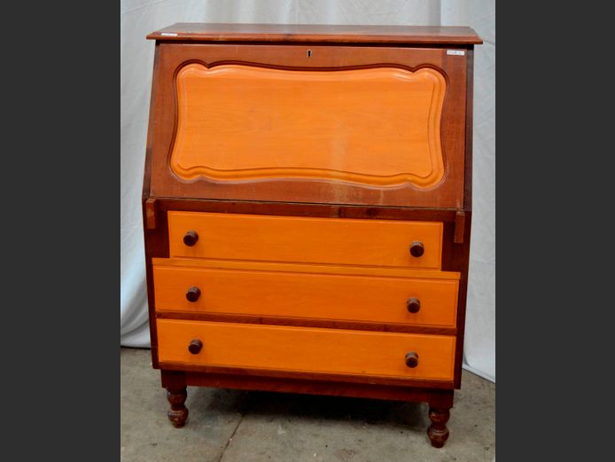 YELLOWWOOD & IMBUIA FALL FRONT WRITING BUREAU, 90 x 49 x 119cm [Scratches]