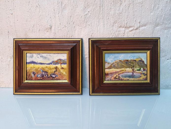 Pair of South African Miniature Impressionist Landscapes by Gaynor