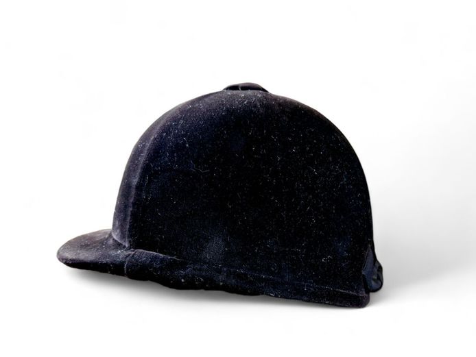 Vintage Black Velvet Horse Riding Helmet