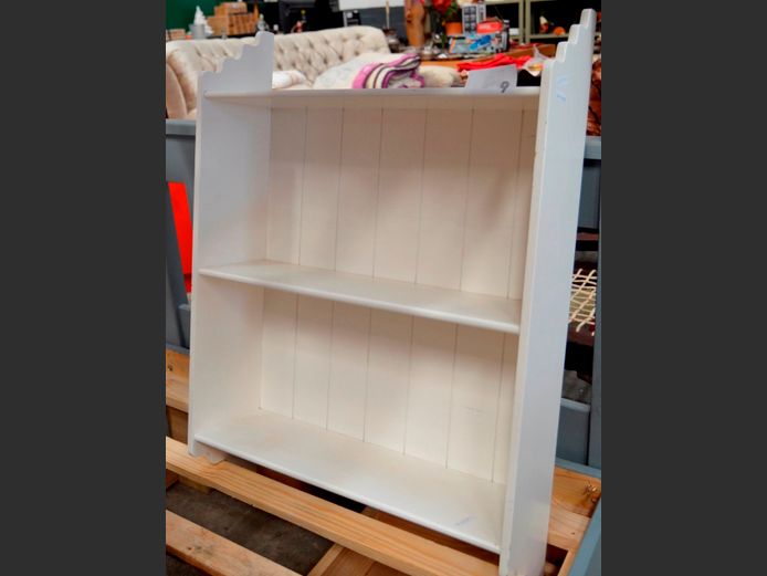 WHITE 2-TIER WALL MOUNT SHELF, 60 x 17 x 85cm