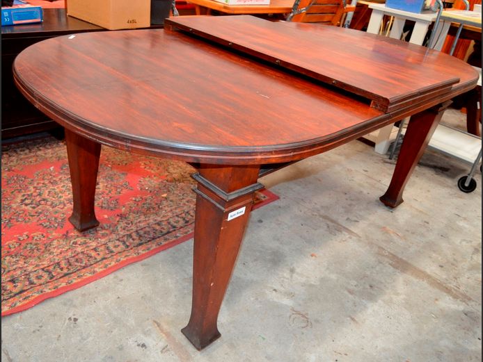 OVAL TEAK EXTENSION DINING TABLE, 243 x 104 x 75cm