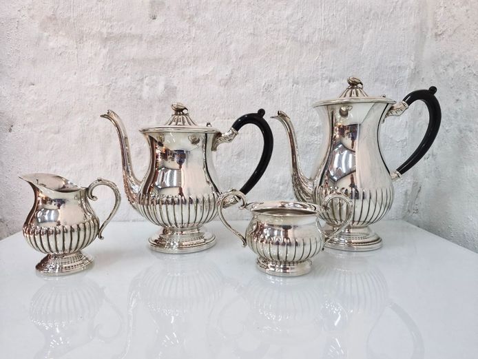 Vintage Georgian Style 4-Piece Silver-Plated Tea and Coffee Service