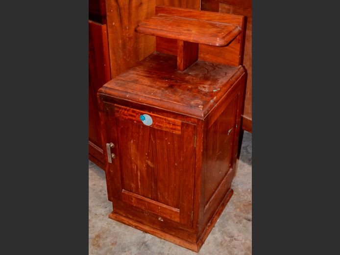 ART DECO KIAAT SINGLE DOOR PEDESTAL, 38 x 38 x 76cm [In need of some restoration]