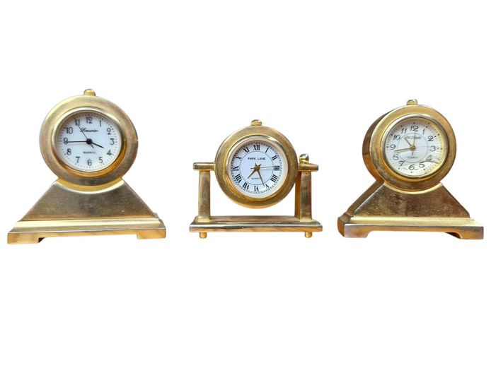Collection of Miniature Brass Clocks