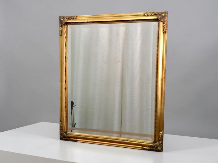 Classic Gilt Framed Ornate Beveled Mirror