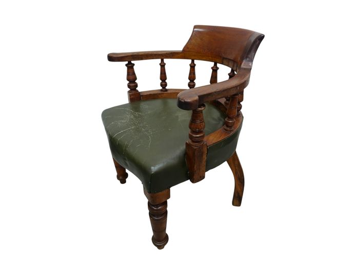 Late 19th-Century Victorian Smoker’s Bow Captain's Chair