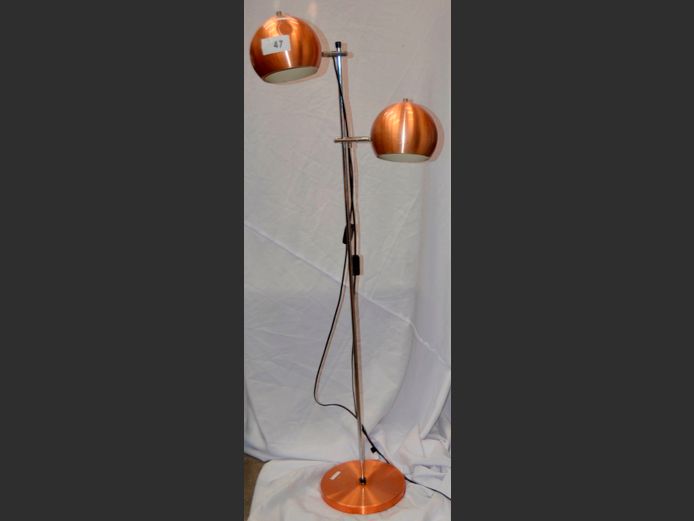 COPPER FINISH FLOOR LAMP, 138cm High