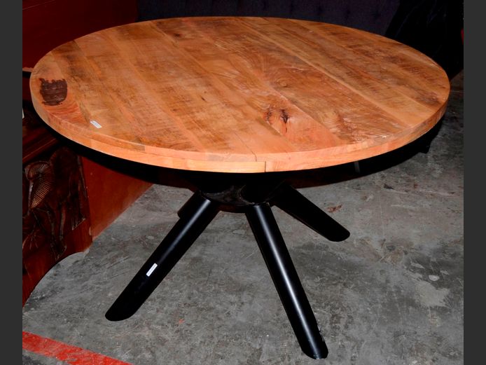 TALA MANGO WOOD CIRCULAR DINING TABLE, 120cm Diameter x 76cm High