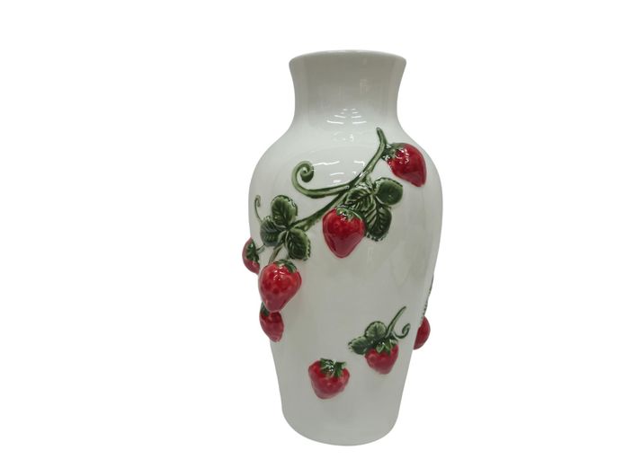 Contemporary Ceramic Strawberry Relief Vase
