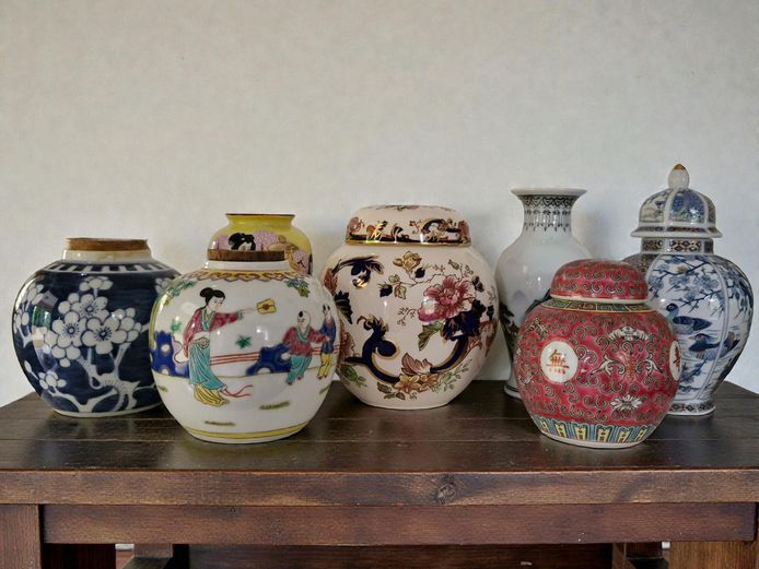 Collection of Vintage Chinese & Japanese Porcelain Ginger Jars