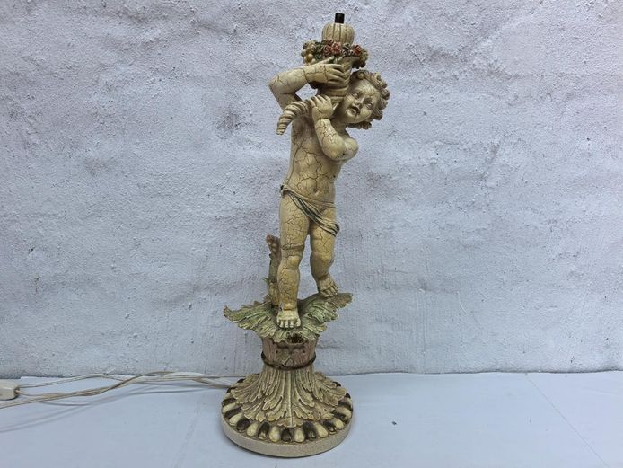 Neoclassical Style Figural Putto & Cornucopia Table Lamp Base