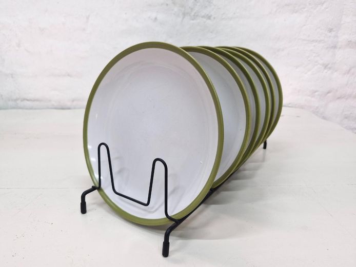 Set of 6 Wilko Olive Green Side Plates