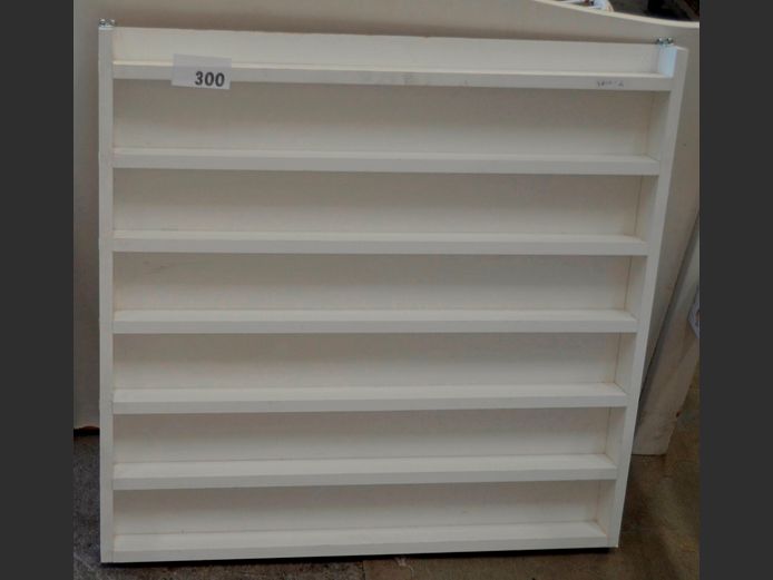 WHITE PAINTED WALL MOUNT SPICE RACK, 73 x 5 x 70cm