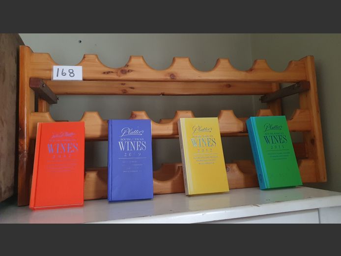PINE WINE RACK & BOOKS