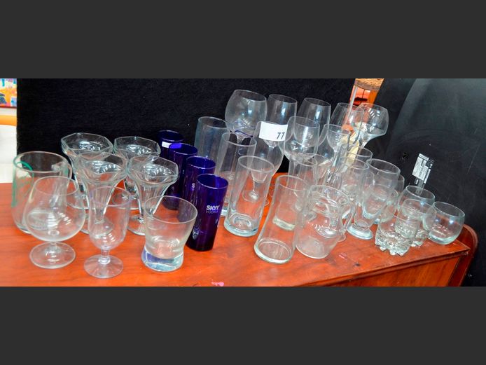 ASSORTED DRINKING GLASSES