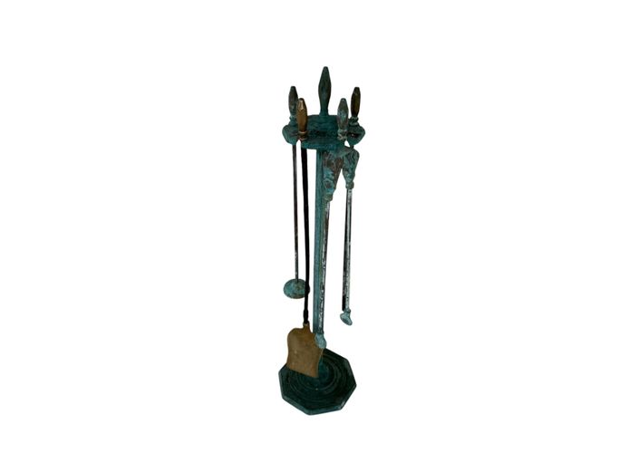 Vintage Fireplace Companion Set (5-Piece with Stand)