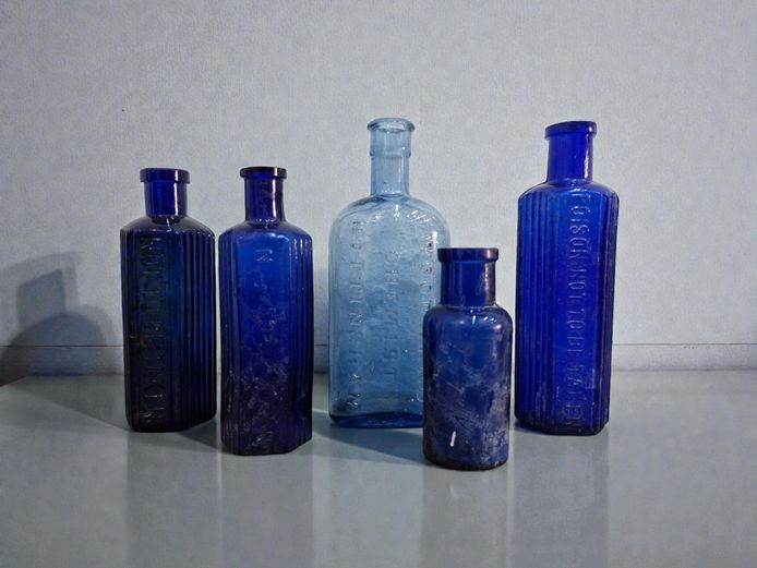 Antique Cobalt Blue Bottle Collection