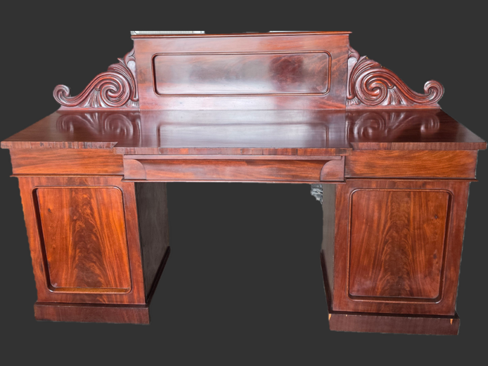 ANTIQUE SOLID WILLIAM IV MAHOGANY SIDE BOARD