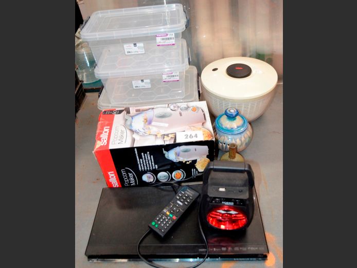SALTON POPCORN MAKER, SONY DVD PLAYER, BLUETOOTH SPEAKER, etc [Switch on]