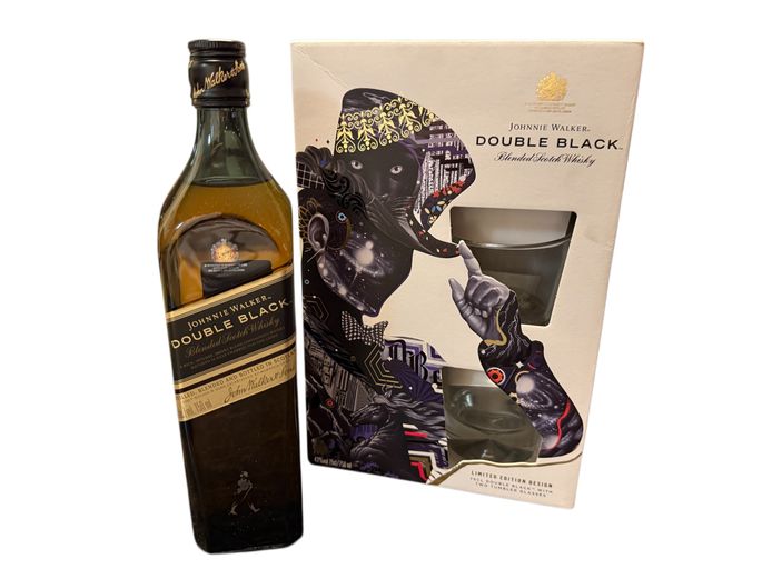 Johnnie Walker Double Black – Limited Edition Gift Set (with 2 Glasses)