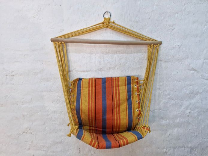 Vintage Boho Striped Canvas Hanging Hammock Chair Swing