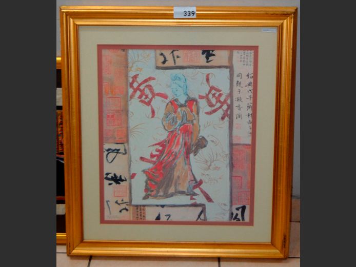 FRAMED "GEISHA GIRL", 58 x 48cm