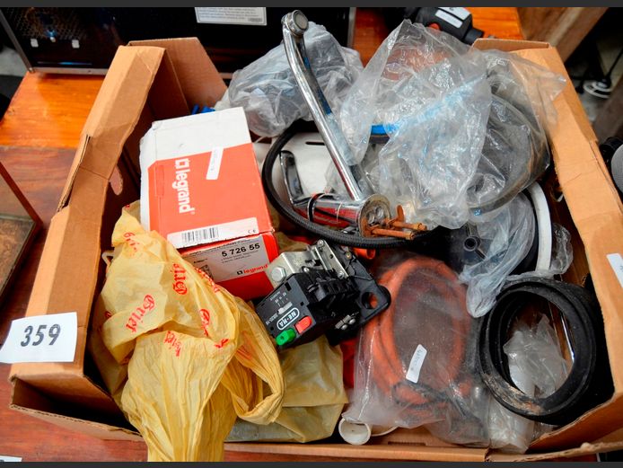 VARIOUS PLUMBING FITTINGS, CARGO NET, CARTRIDGE FILTER, etc