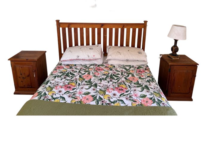 Solid Pine Double Bed & Matching Pedestals (3-Piece Set)
