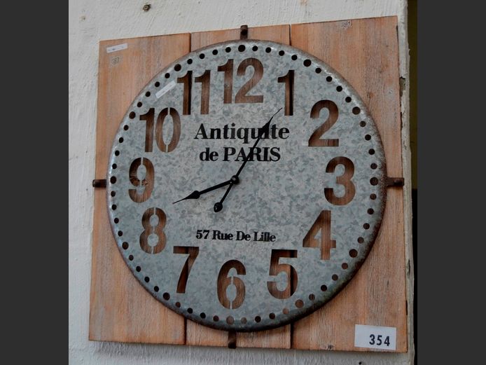 GALVANIZED WALL CLOCK, 60 x 60cm [Unchecked]