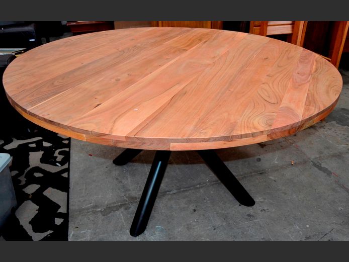 TALA ACACIA WOOD DINING TABLE, 150cm Diameter x 76cm High
