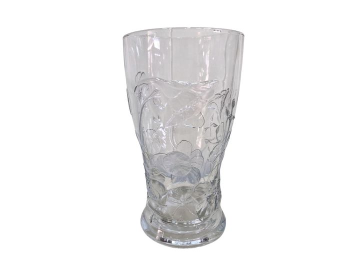 Elegant Molded Pressed Glass Floral Vase