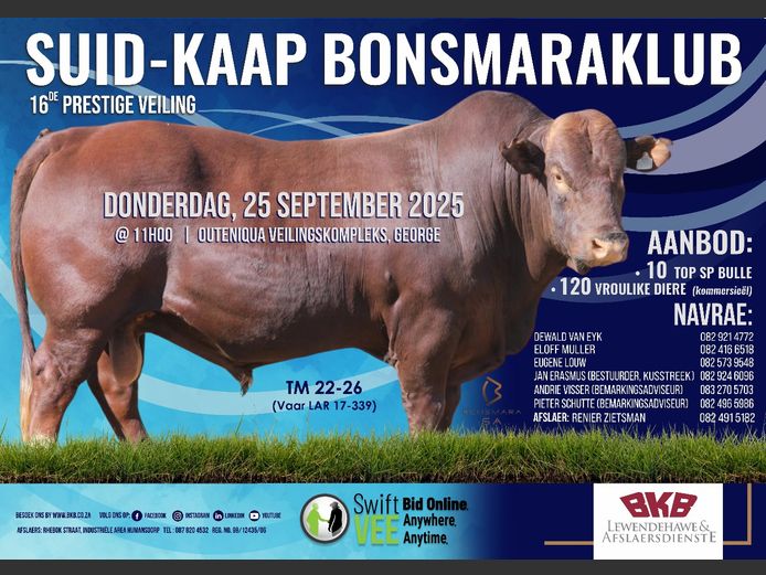 SUID KAAP BONSMARAKLUB VEILING