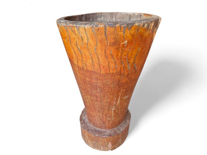 Traditional African Wooden Mortar