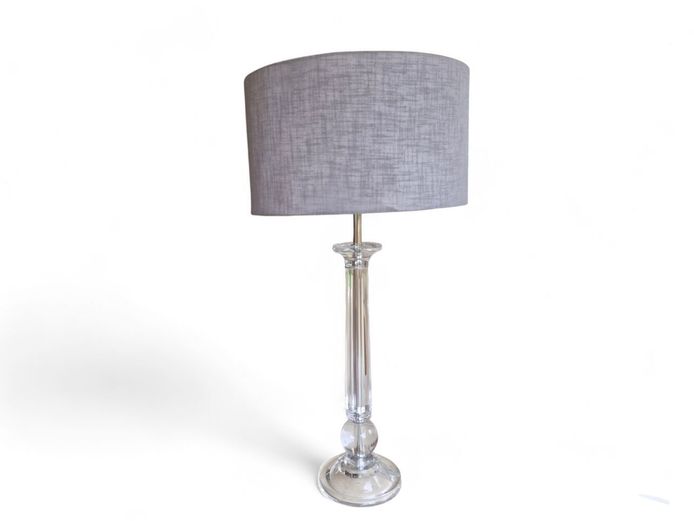 Tall Standing Clear Acryllic Lamp with Shade