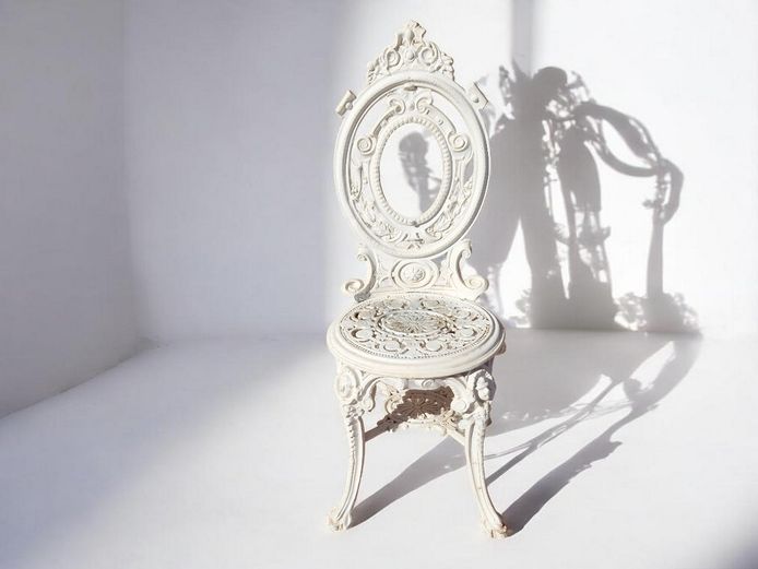 Victorian Cast Iron Ornate Garden Chair with Claw Feet