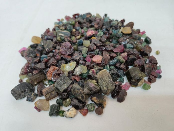 Lot of Natural Rough Tourmaline and Gemstone Crystals