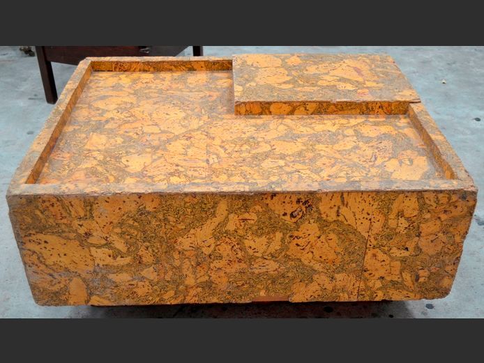 CORK COVERED COFFEE TABLE, 78 x 63 x 35cm