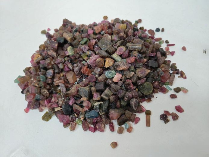 Lot of Mixed Natural Multi-Color Tourmaline Rough Crystals