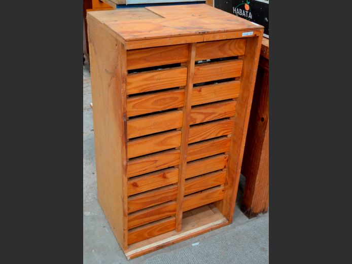 PINE MULTI-DRAWER SORTER & CONTENTS, 52 x 41 x 92cm