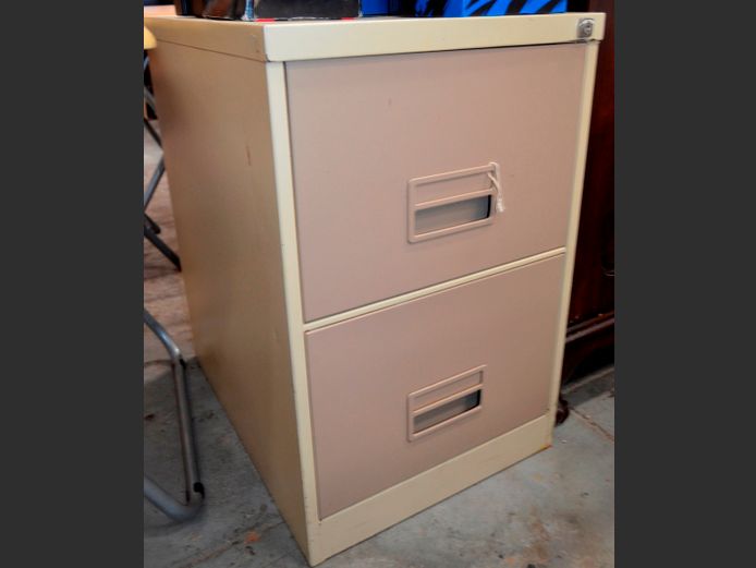 STEEL 2-TONE, 2-DRAWER FILING CABINET, 63 x 47 x 71cm