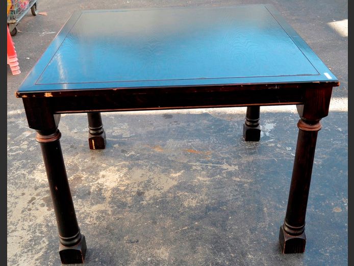 STAINED OAK DINING TABLE, 100 x 100 x 75cm