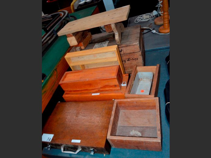WOODEN TOOLBOXES, STORAGE BOXES, etc