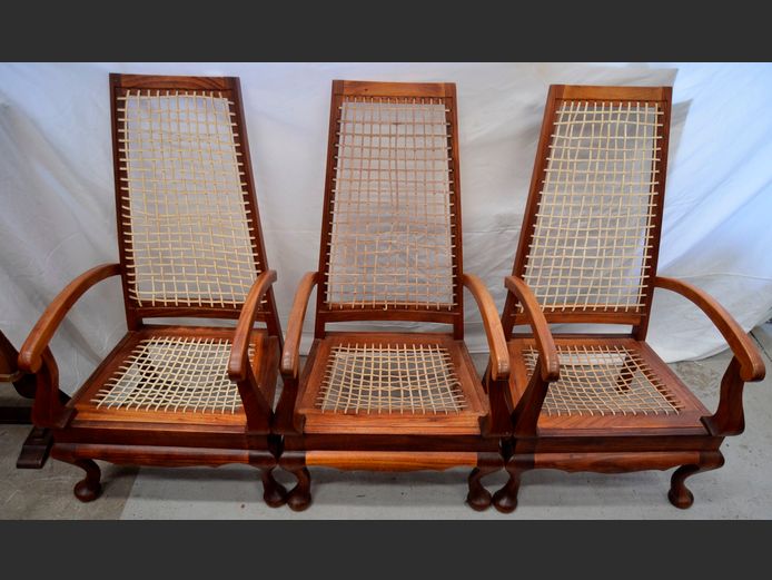 SET OF 3 BLACKWOOD RIEMPIE ARMCHAIRS