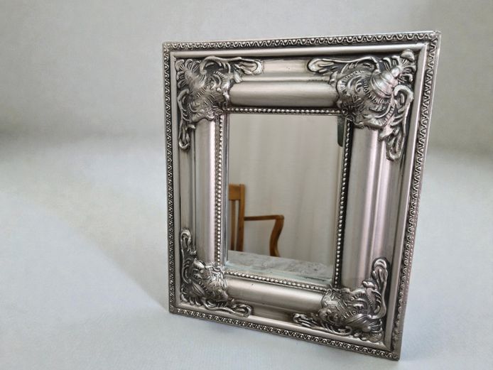 Cartouche Scroll Framed Mirror with Corner Motifs