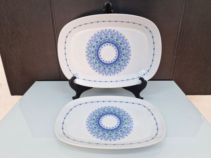 Pair of Vintage Noritake Progression "Kilimanjaro" Oval Platters (Pattern 9068)